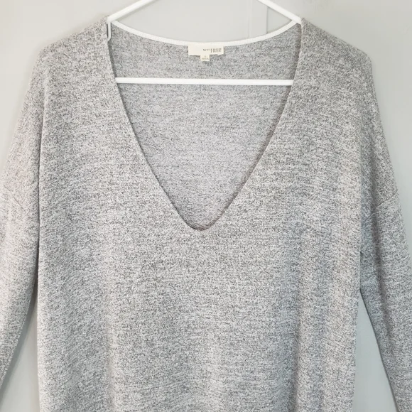 Aritzia Wilfred Free Gray Gail V-Neck Sweater Mini Dress - Picture 4 of 12
